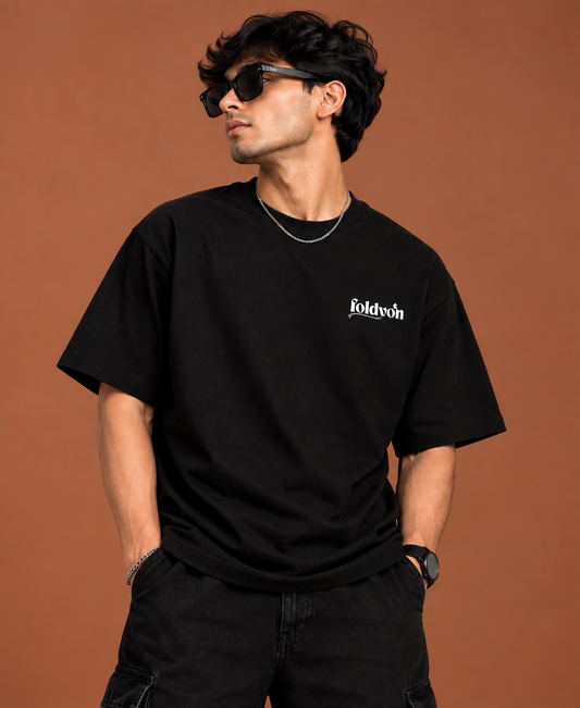 Left It All Behind Back Print Foldvon Oversized T-Shirt