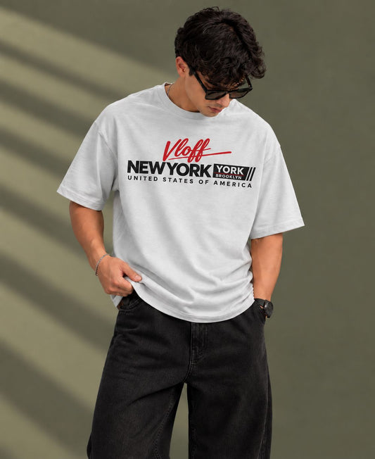 New York Script Graphic Oversized T-Shirt