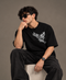Sketch Eagle Graphic Oversized T-Shirt