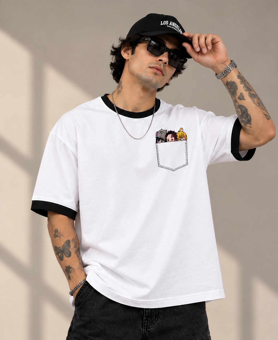 Anime Pocket Graphic Oversized T-Shirt