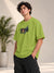 Monster Eye Anime Graphic Oversized T-Shirt - Lime Green
