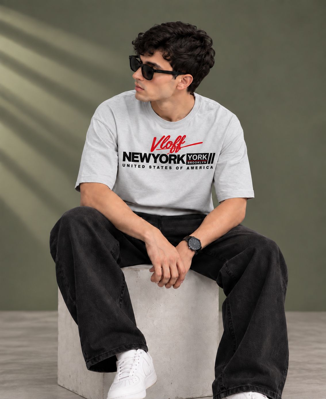 New York Script Graphic Oversized T-Shirt