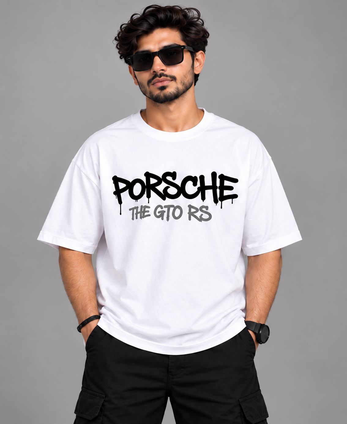 Sports Car Graphic Oversized T-Shirt