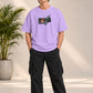 Monster Eye Anime Graphic Oversized T-Shirt - Lavender