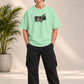 Monster Eye Anime Graphic Oversized T-Shirt - Mint Green