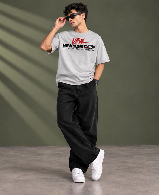 New York Script Graphic Oversized T-Shirt