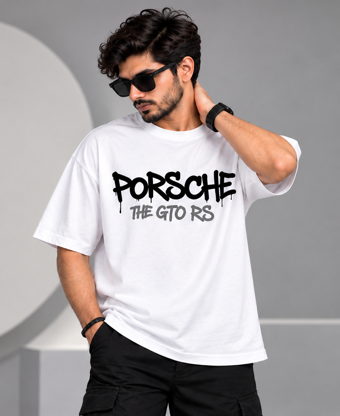Sports Car Graphic Oversized T-Shirt