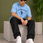 Horse Rider Emblem Graphic Oversized T-Shirt