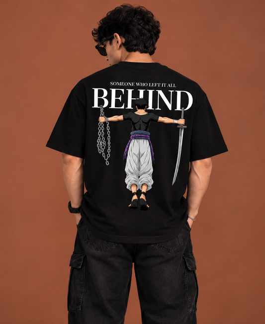 Left It All Behind Back Print Foldvon Oversized T-Shirt