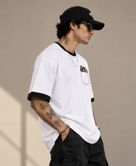 Anime Pocket Graphic Oversized T-Shirt