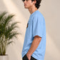 Monster Eye Anime Graphic Oversized T-Shirt - Sky Blue