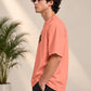 Monster Eye Anime Graphic Oversized T-Shirt - Coral