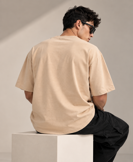 Stag Emblem Graphic Oversized T-Shirt