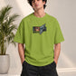 Monster Eye Anime Graphic Oversized T-Shirt - Lime Green