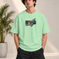 Monster Eye Anime Graphic Oversized T-Shirt - Mint Green