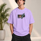 Monster Eye Anime Graphic Oversized T-Shirt - Lavender