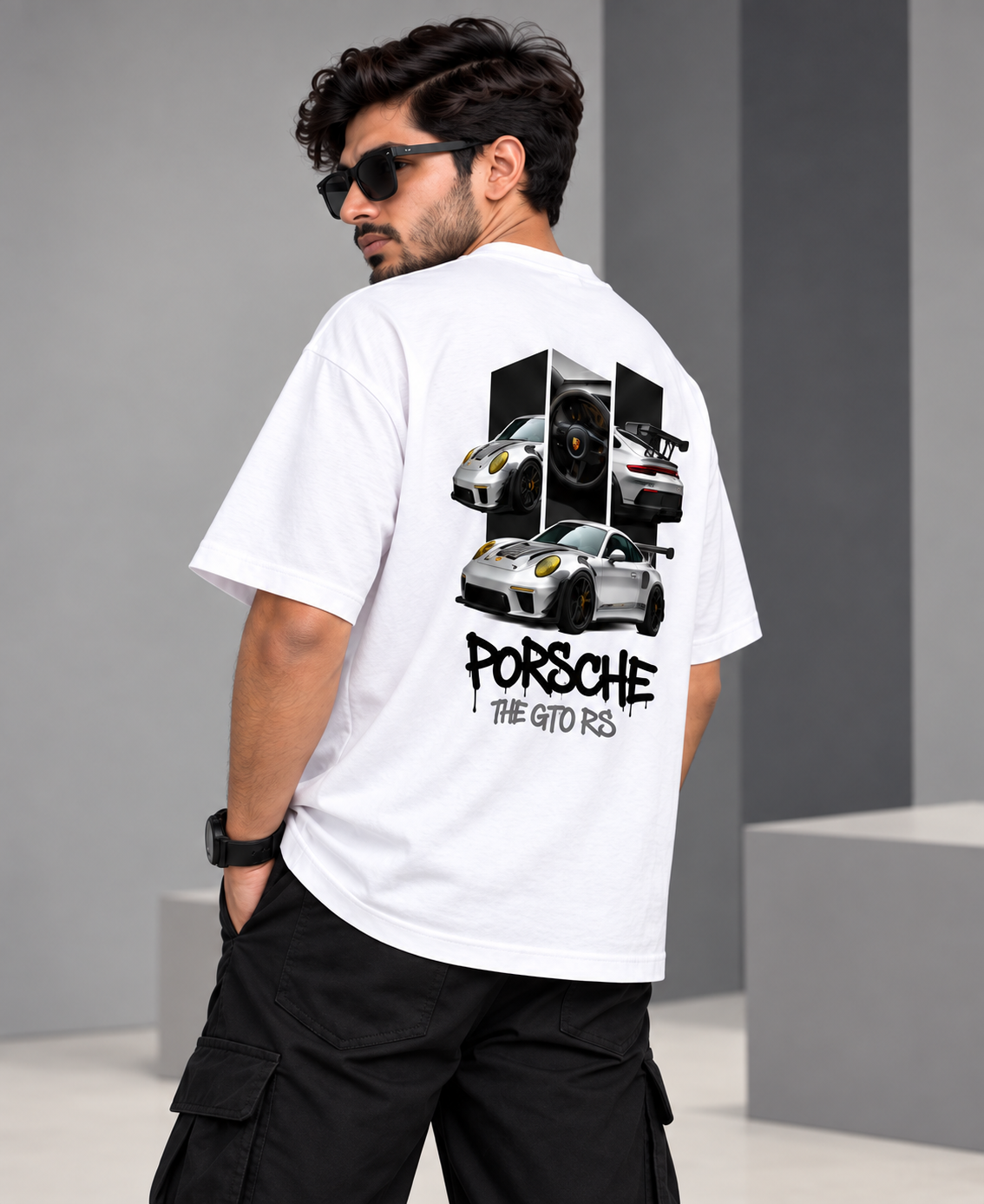 Sports Car Graphic Oversized T-Shirt