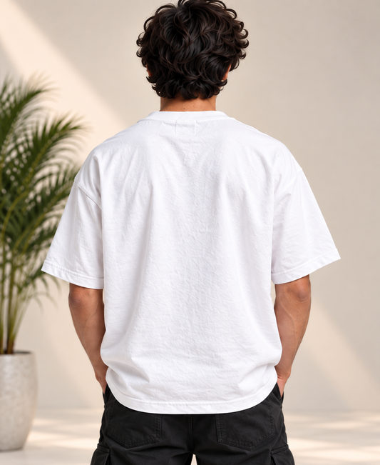 Monster Eye Anime Graphic Oversized T-Shirt - White