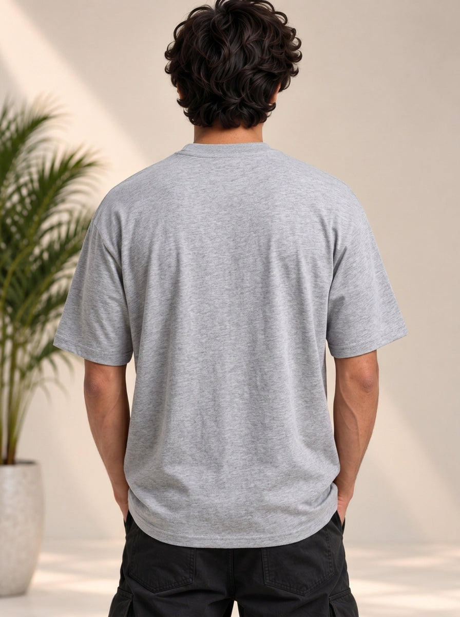 Monster Eye Anime Graphic Oversized T-Shirt - Grey
