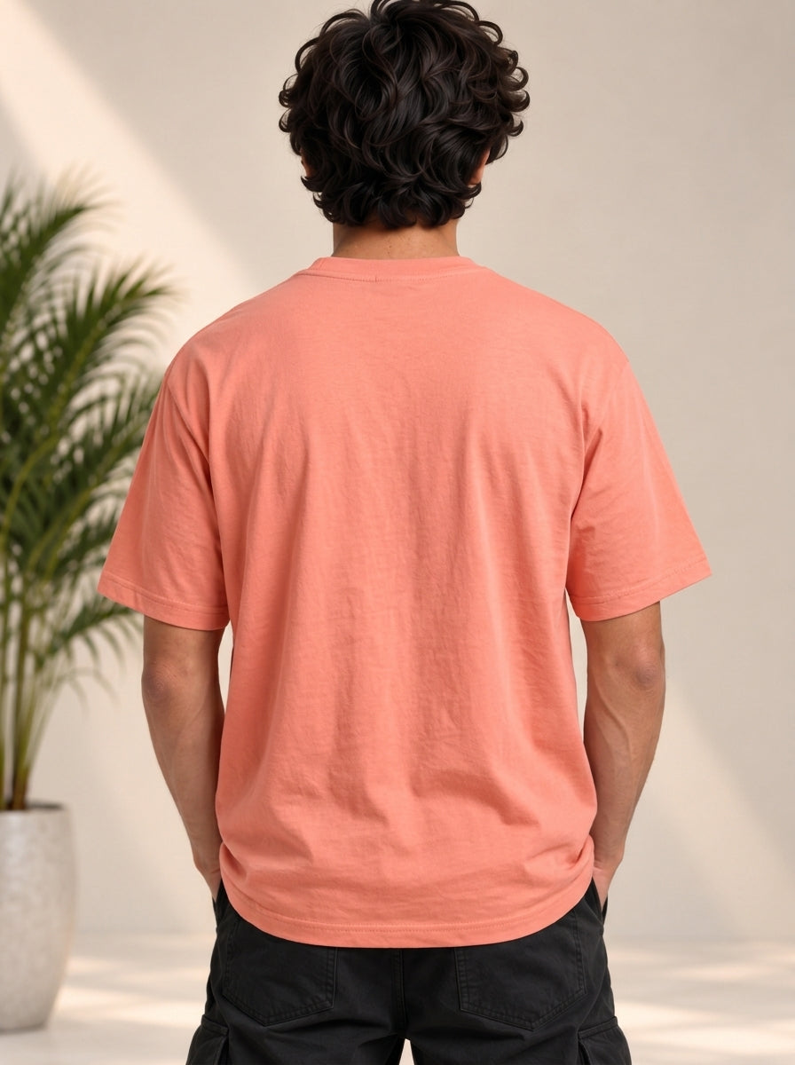 Monster Eye Anime Graphic Oversized T-Shirt - Coral