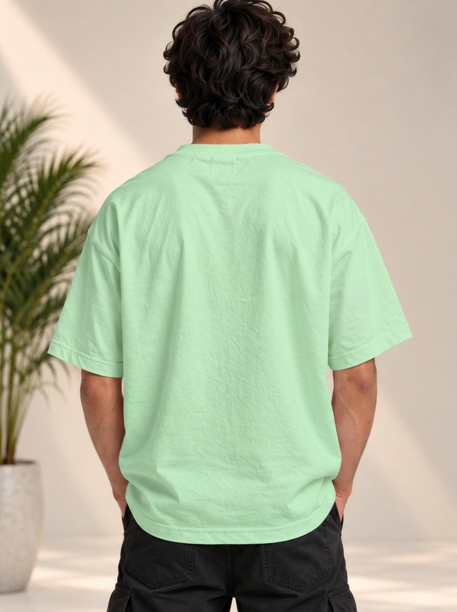 Monster Eye Anime Graphic Oversized T-Shirt - Mint Green