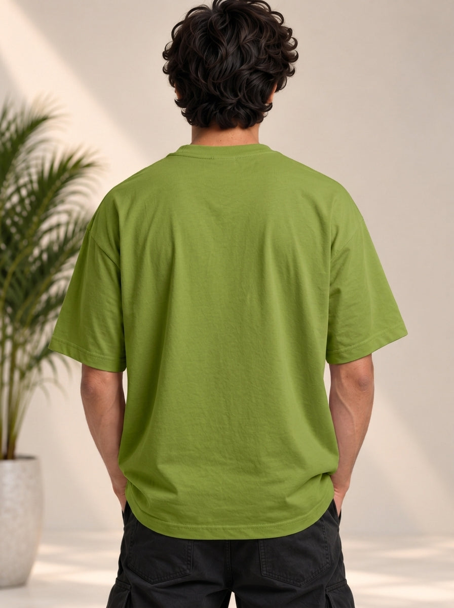 Monster Eye Anime Graphic Oversized T-Shirt - Lime Green