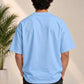 Monster Eye Anime Graphic Oversized T-Shirt - Sky Blue