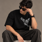 Sketch Eagle Graphic Oversized T-Shirt