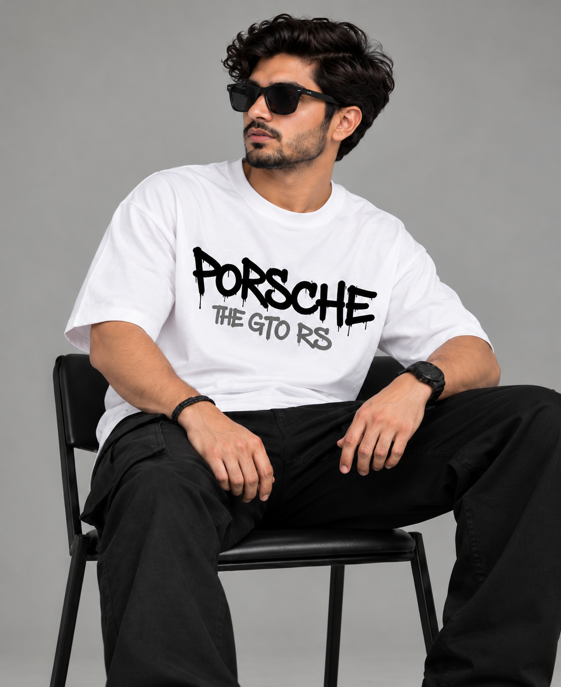 Sports Car Graphic Oversized T-Shirt