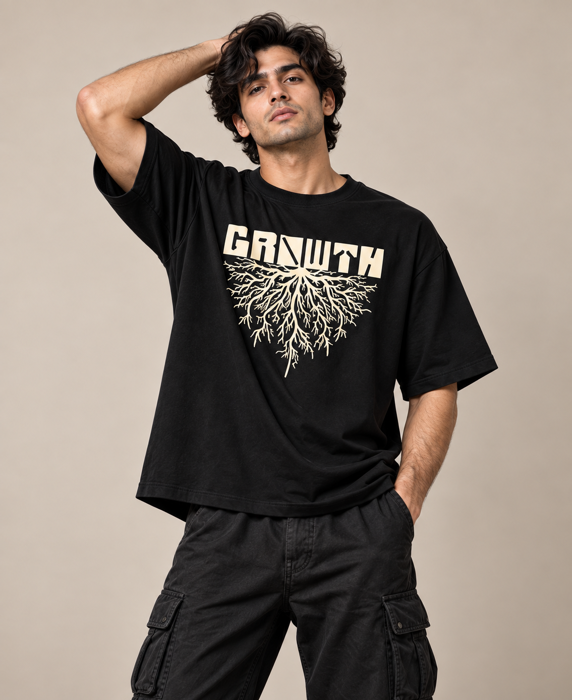 Growth Roots Graphic Oversized T-Shirt