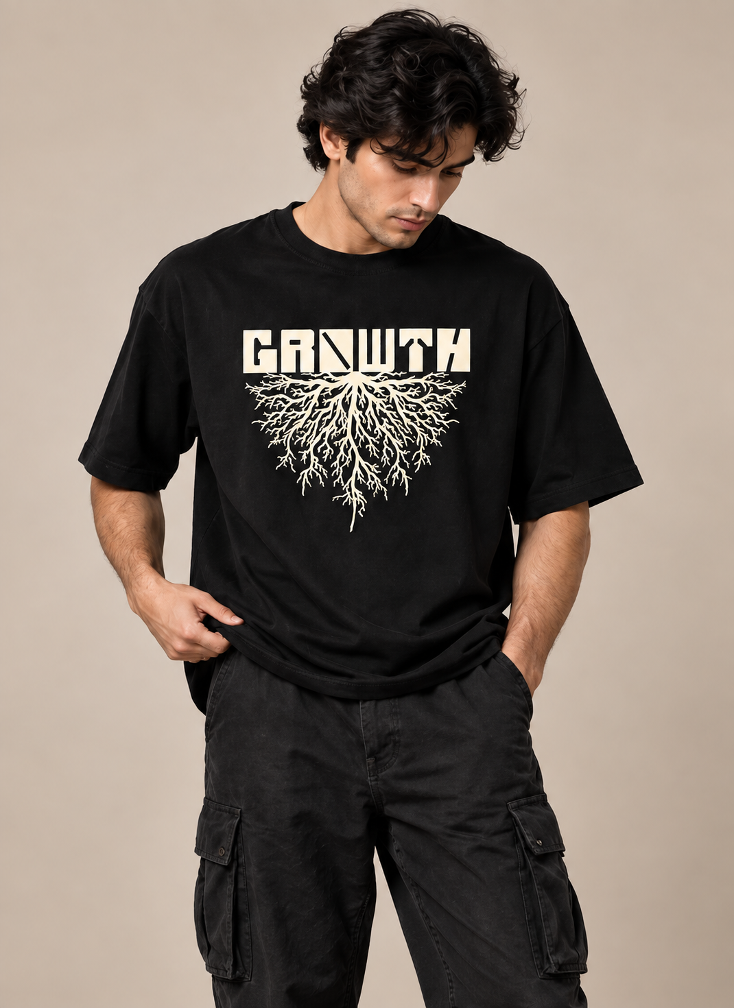 Growth Roots Graphic Oversized T-Shirt
